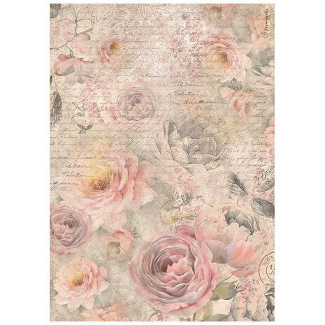 Stamperia - Shabby Rose A4 Rice Paper Roses Pattern