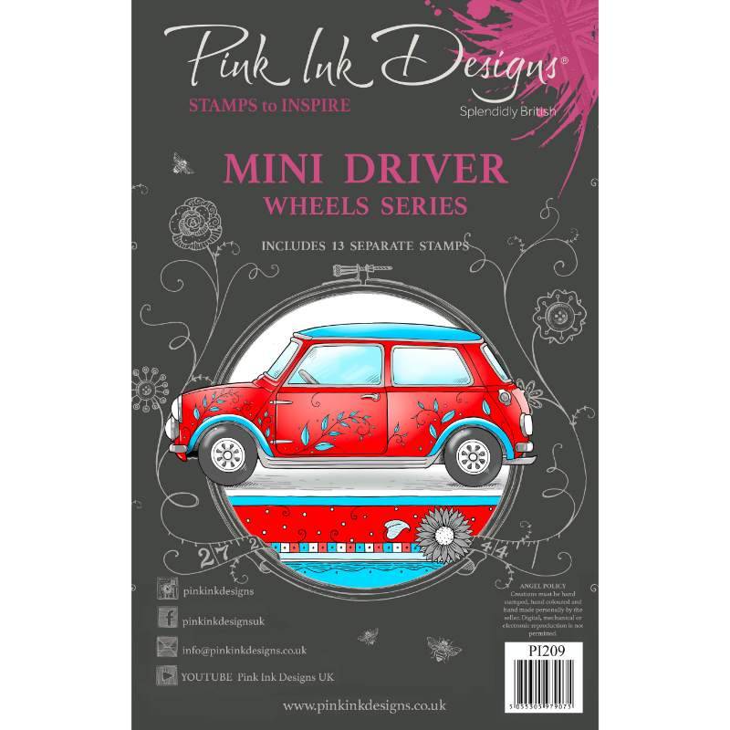 Pink Ink Designs Mini Driver 6 in x 8 in Clear Stamp Set