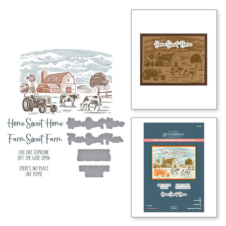 Spellbinders - Farm Sweet Farm Registration BetterPress Plate & Die Set from the Justine's Farm Collection by Justine Dvorak