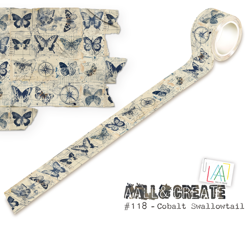 AALL and Create - Washi Tape 25mm 10m Cobalt Swallowtail