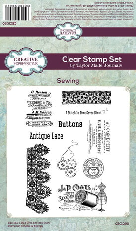 Creative Expressions - Taylor Made Journals Clear Stamp Sewing