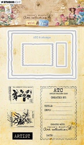 Studio Light Stamp & Cutting Die ATC & stamps Wild & Free nr.82