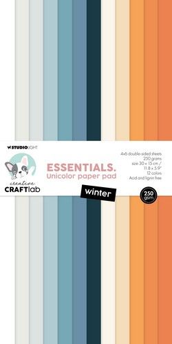 Studio Light Unicolor paper pad Winter Essentials nr.225