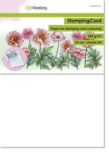 CraftEmotions StampingCard - Stempelpapier weiß A4 10 Bg A4 - 250 gr