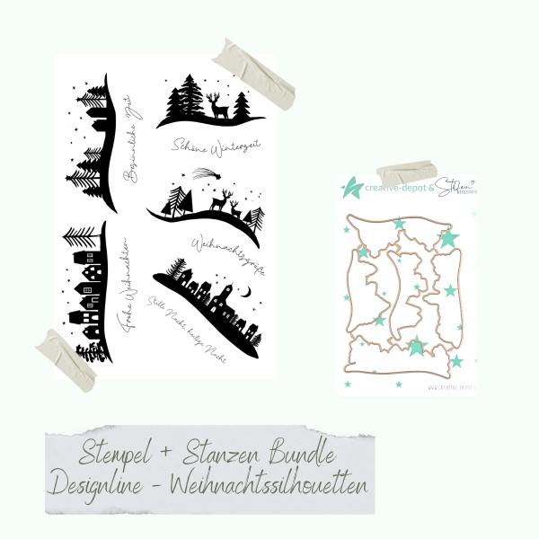 Creative Depot - Bundle - Designline - Weihnachtssilhouetten - Stempelset & Stanzen