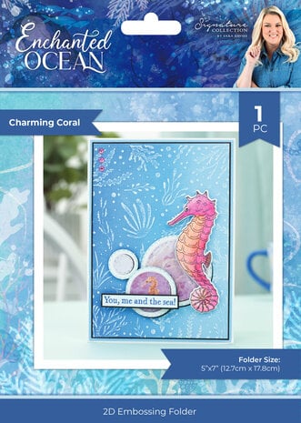 Crafter's Companion - Enchanted Ocean 5x7 Inch 2D Embossing Folder Charming Coral 