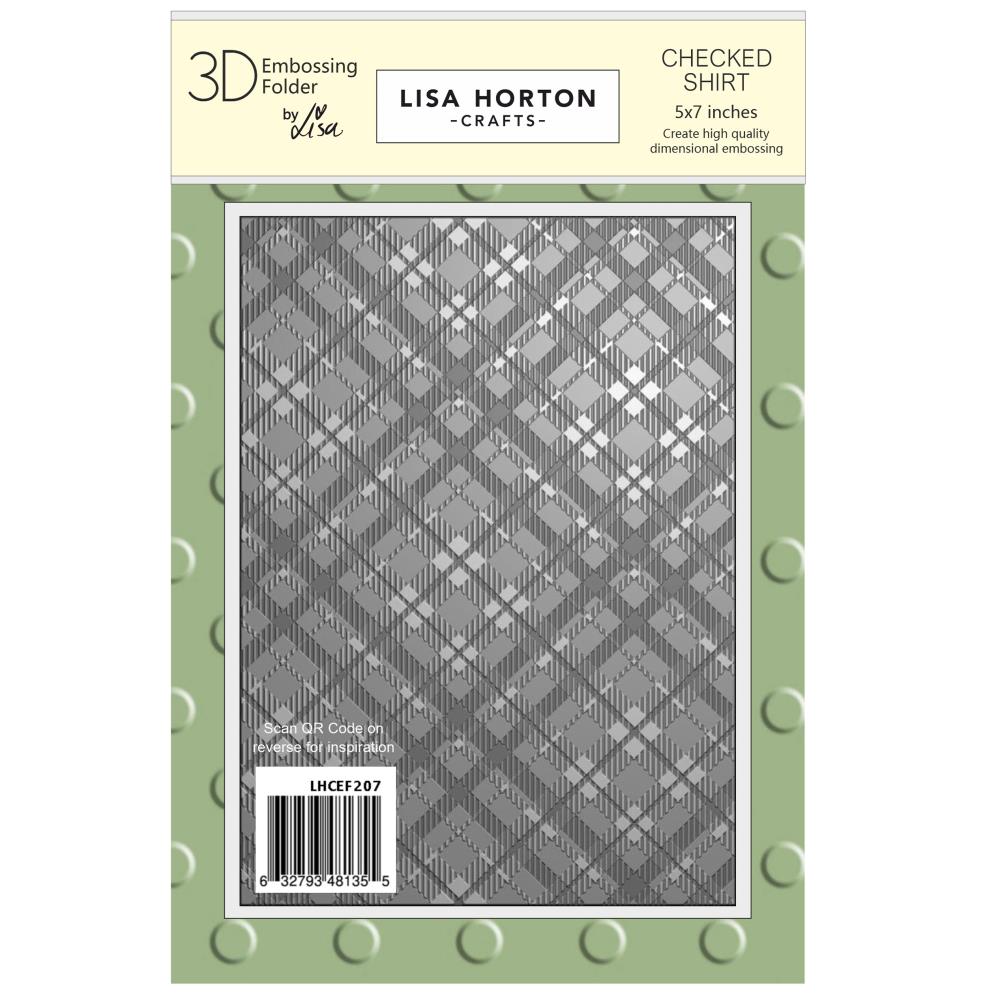 Lisa Horton Crafts Embossing Folder And Die 5"X7" - Checked Shirt