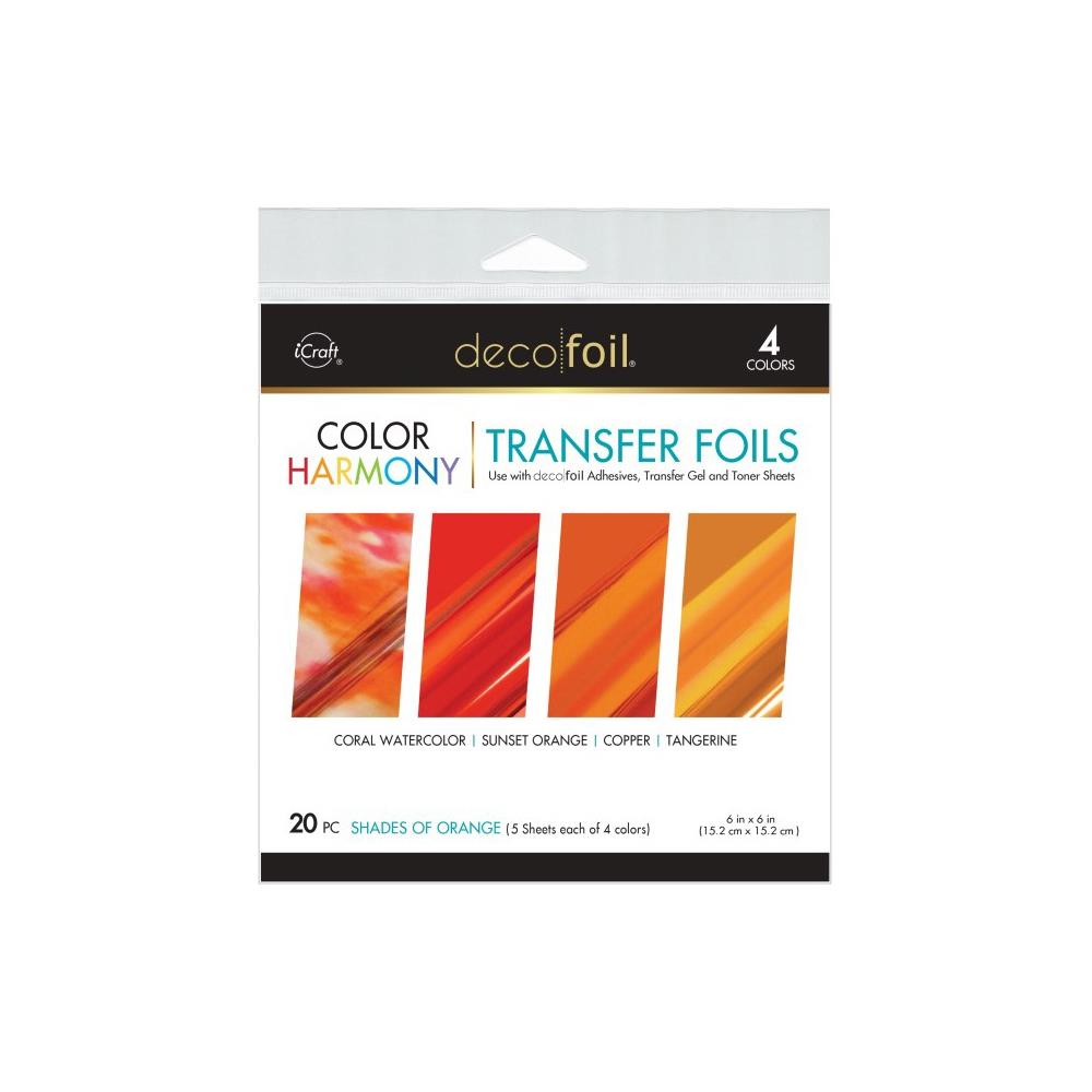 Deco Foil Harmony Foil Pack 6"X6" 20/Pkg - Shades Of Orange