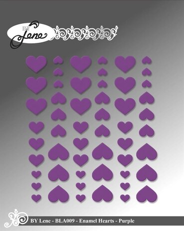 By Lene - Enamel Hearts Purple (54pcs)