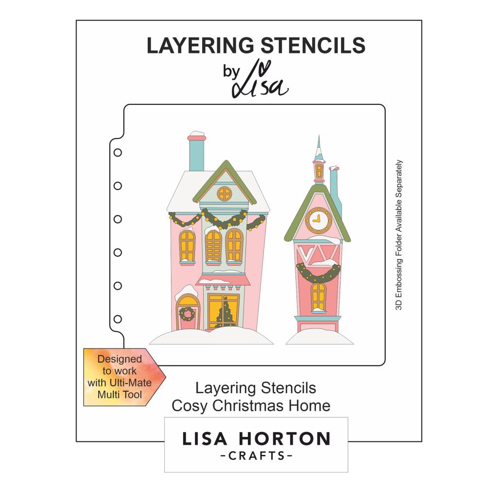 Lisa Horton Crafts Layering Stencils -   Cozy Christmas Home 