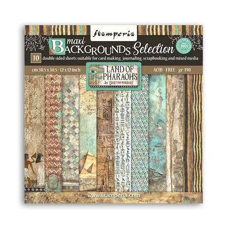 Stamperia - Land of Pharaohs Maxi Background 12x12 Inch Paper Pack