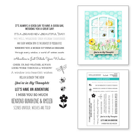 Spellbinders - Sending Sunshine Sentiments Clear Stamp Set