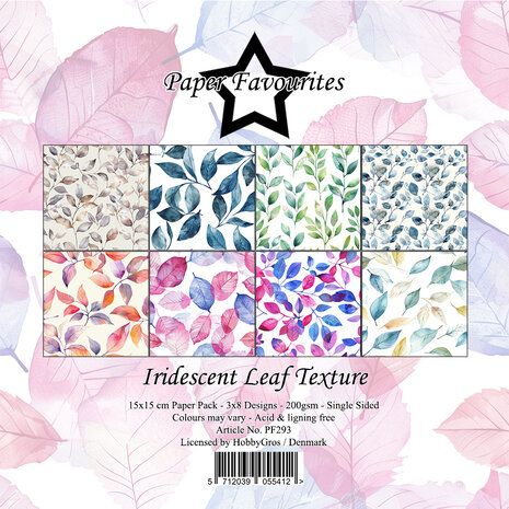 Paper Favourites - Iridescent Leaf Texture 6x6 Inch Paper Pack