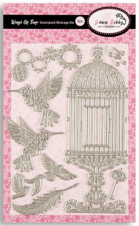 Dawn Bibby - Wings Of Time Steampunk Birdcage Die A5