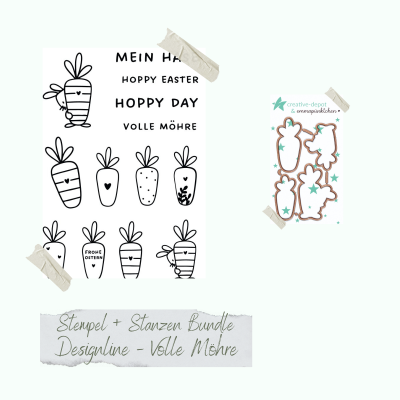 Creative Depot -  Bundle - Designline - Volle Möhre - Stempelset & Stanzen 