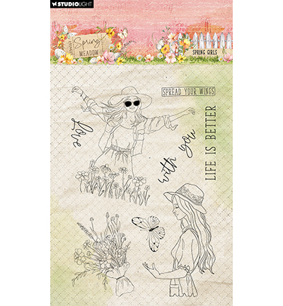 Studio Light Clear Stamp - Spring Girls Spring Meadow nr.772