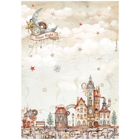 Stamperia - Gear up for Christmas A4 Rice Paper Cozy Houses