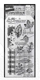 Tim Holtz Mixed-Media Stamps & Stencil Set THMM150: Natures Wonder, Gingham and Grime