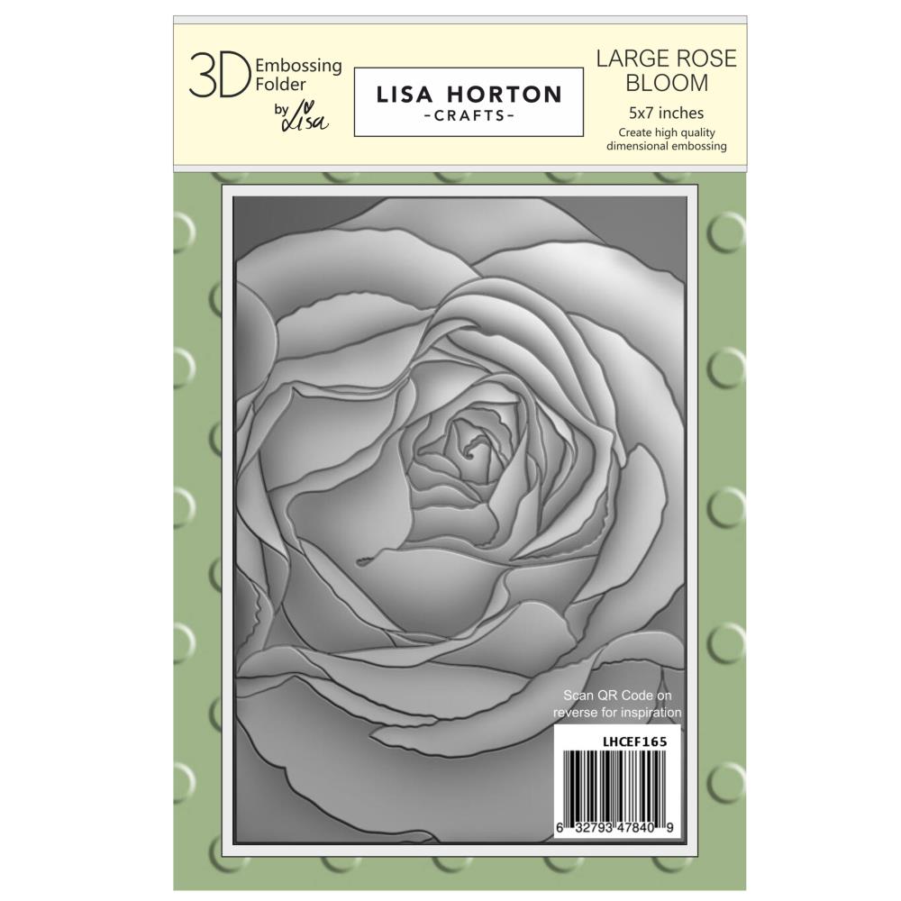 Lisa Horton Crafts Embossing Folder 5"X7" - Large Rose Bloom 