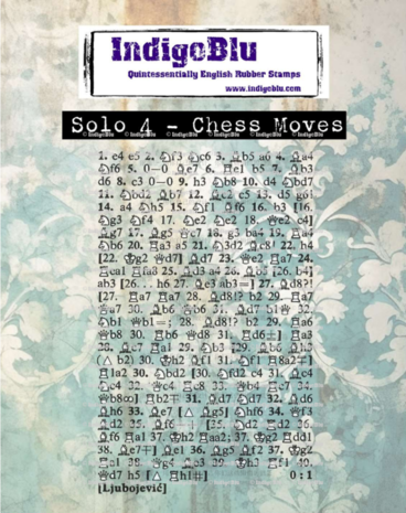 IndigoBlu - Solo 4 Chess Moves Rubber Stamps