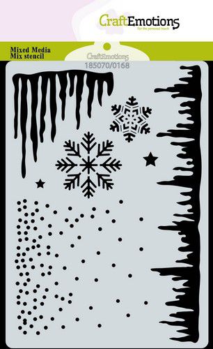 CraftEmotions Mask stencil – Eiszapfen, Kristalle und Schnee A6