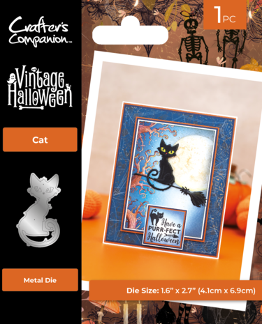 Crafters Companion - Vintage Halloween Metal Die Cat