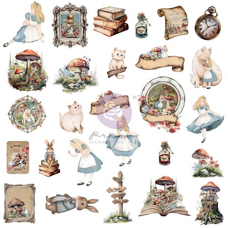 Prima Marketing - Return To Wonderland Ephemera Wonderland Keepsakes (54pcs) 