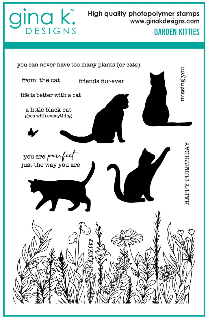 Gina K Designs - STAMPS- Garden Kitties 