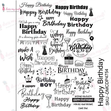 Dress My Craft - Transfer Me Happy Birthday