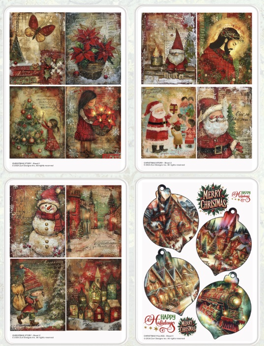 Zuri - Decoupage Papers -A4 Christmas Story