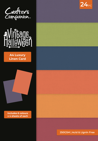 Crafters Companion - Vintage Halloween A4 Luxury Linen Card Pack