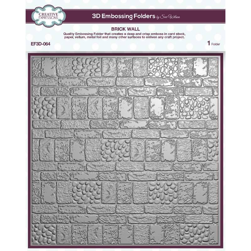 Creative Expressions Brick Wall 8 in x 8 in 3D Embossing Folder