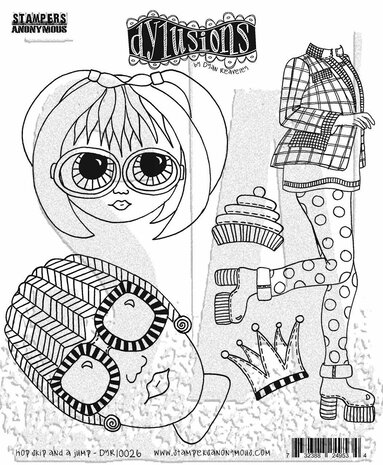 Stampers Anonymous - Hop Skip And A Jump Dylusions Cling Stamps