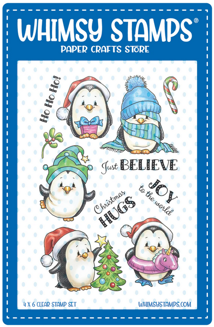 Whimsy Stamps - Penguin Winter Holiday Clear Stamps