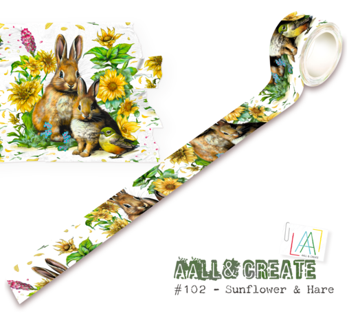 AALL and Create - Washi Tape 25mm 10m Sunflower & Hare