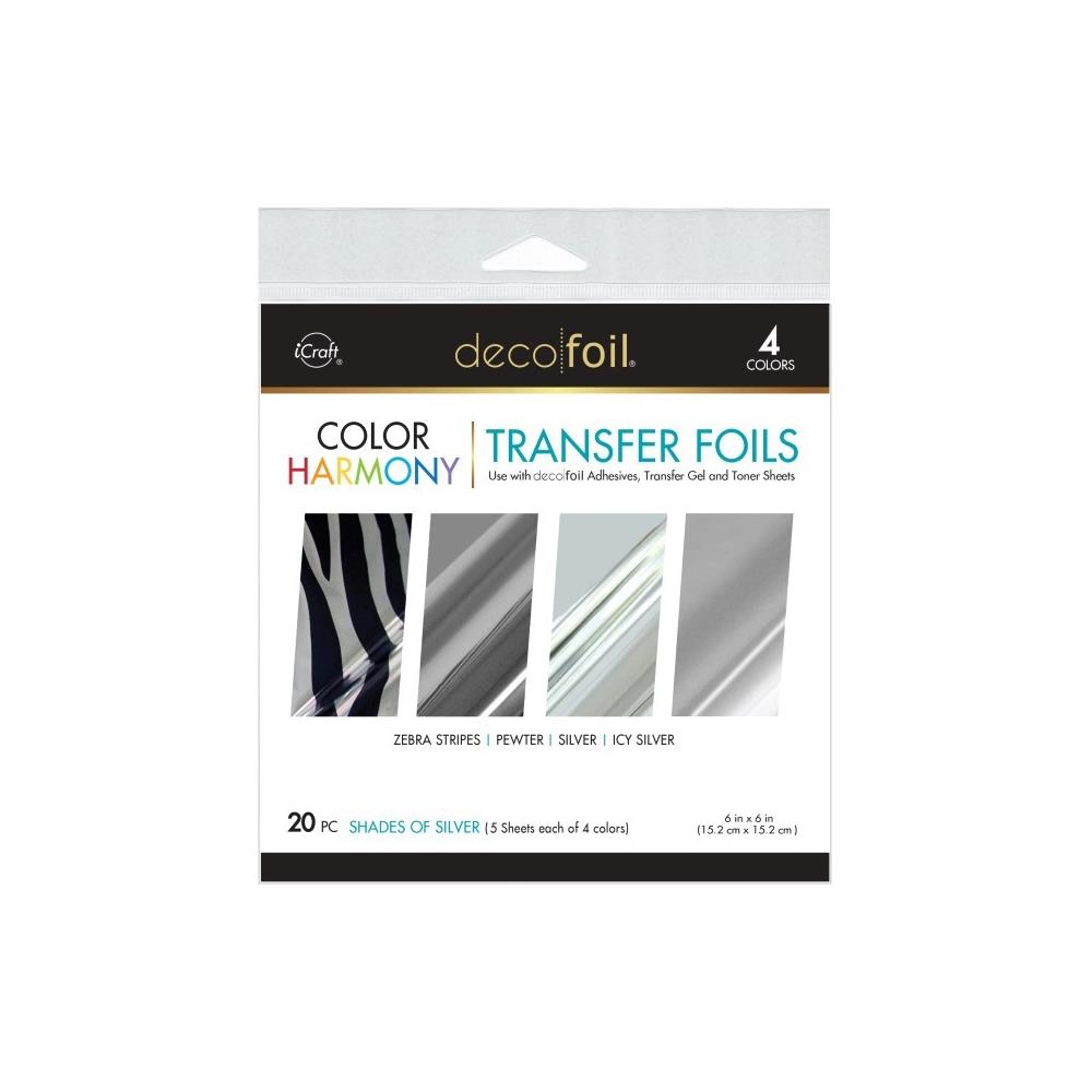 Deco Foil Harmony Foil Pack 6"X6" 20/Pkg - Shades Of Silver 