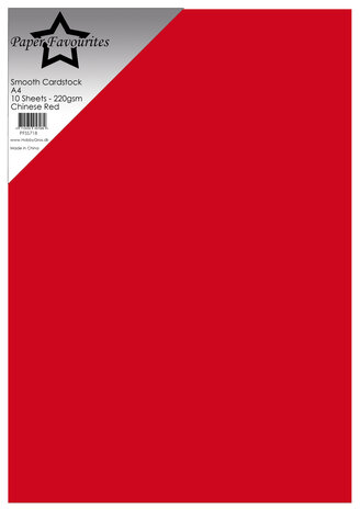 Paper Favourites - Chinese Red A4 Smooth Cardstock 220gsm