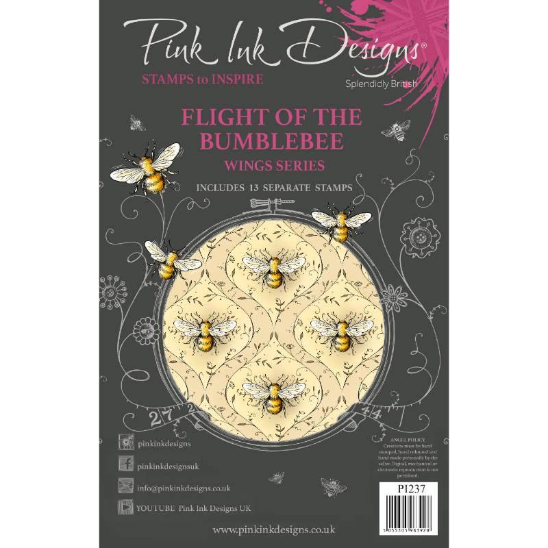 Pink Ink Designs The Flight Of The Bumblebee 6 in x 8 in Clear Stamp Set