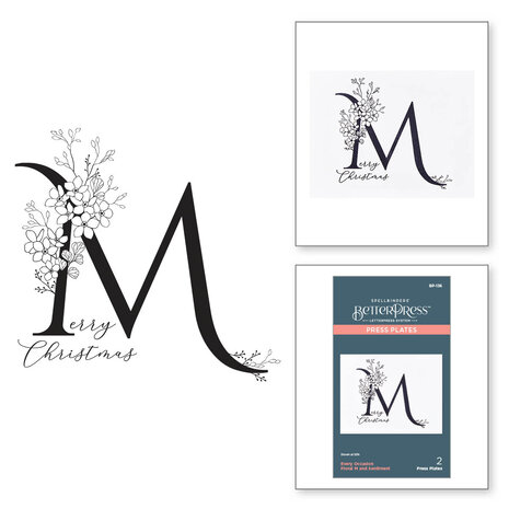 Spellbinders - Every Occasion Floral M and Sentiment Press Plate