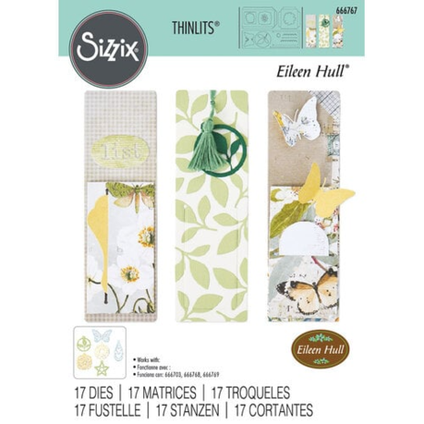 Sizzix Thinlits Die by Eileen Hull Bookmark, Pockets and Toppers (17pcs)