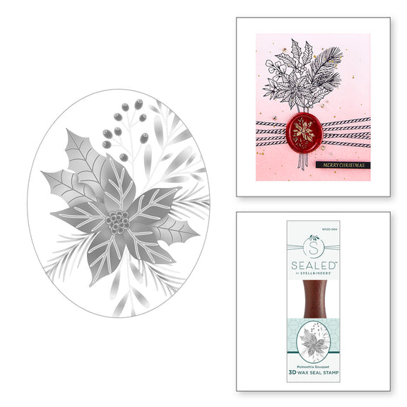 Spellbinders - Poinsettia 3D Wax Seal from the Sealed 3D Christmas Collection