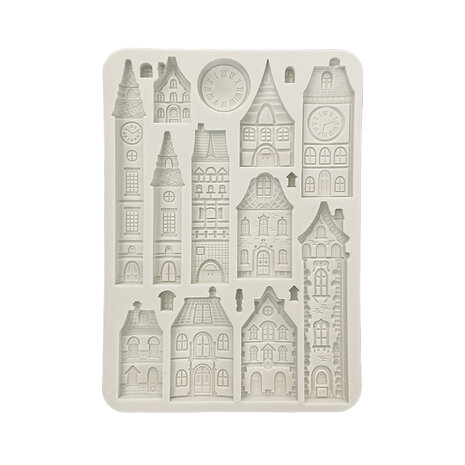 Stamperia - Gear up for Christmas Silicon Mould A5 Cozy Houses 