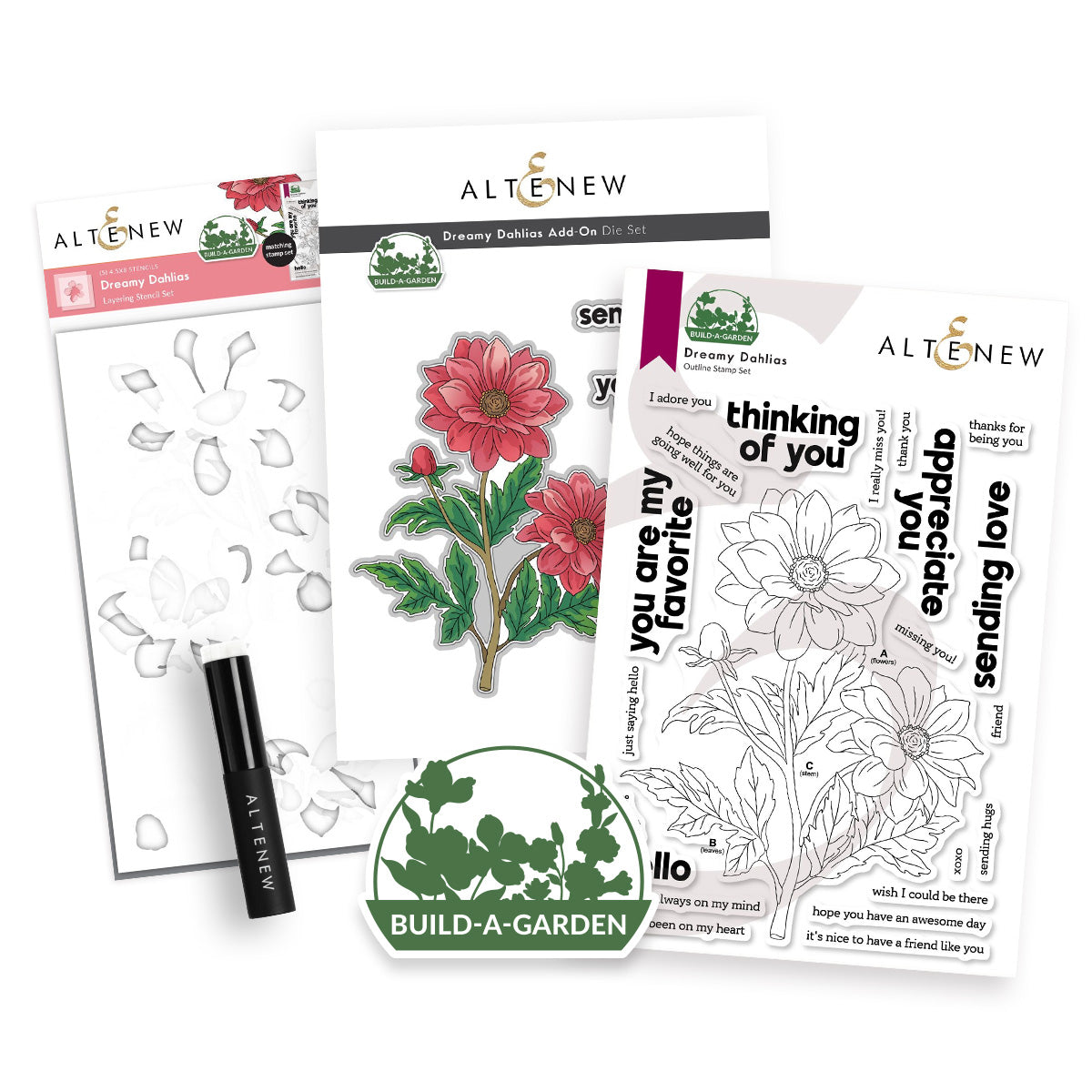 Altenew - Build-A-Garden: Dreamy Dahlias & Add-on Die Bundle 