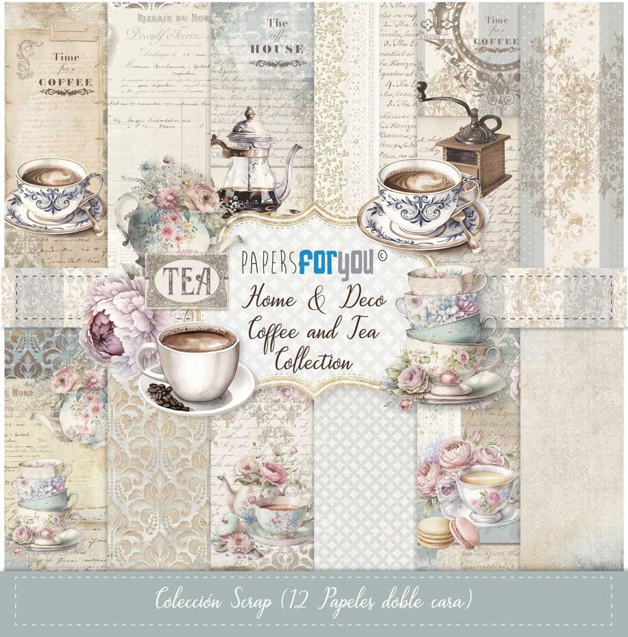 Papers For You - Home&Deco Coffee and Tea Scrap Paper Pack (12pcs)