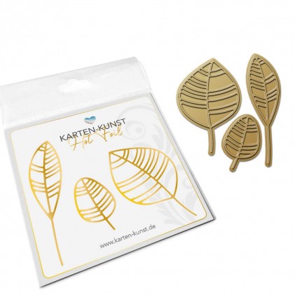 Karten-Kunst Hot Foil Plate  - Scribble Leaves