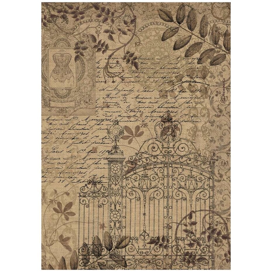 Stamperia - Old Lace A4 Rice Paper Gate