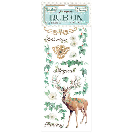 stamperia-magic-forest-rub-on-4x85-inch-deer-dflrb