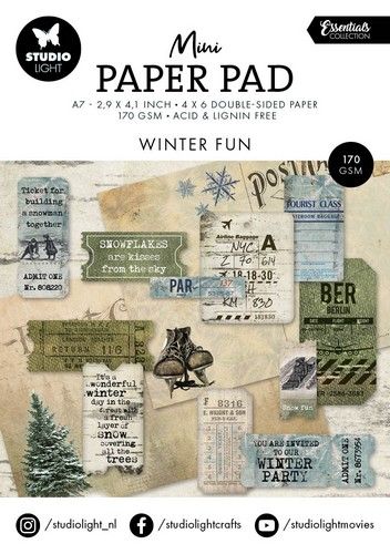 Studio Light Mini Paper Pad Winter fun Essentials nr.214