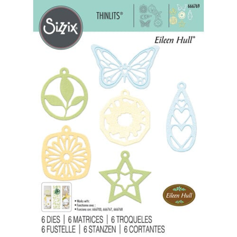 Sizzix Thinlits Die by Eileen Hull Charms (6pcs)