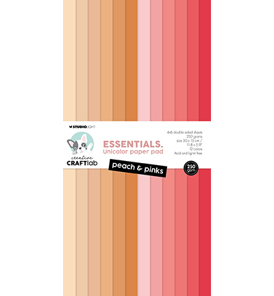 Studio Light Unicolor Paper Pad Peach & Pinks Essentials nr.292